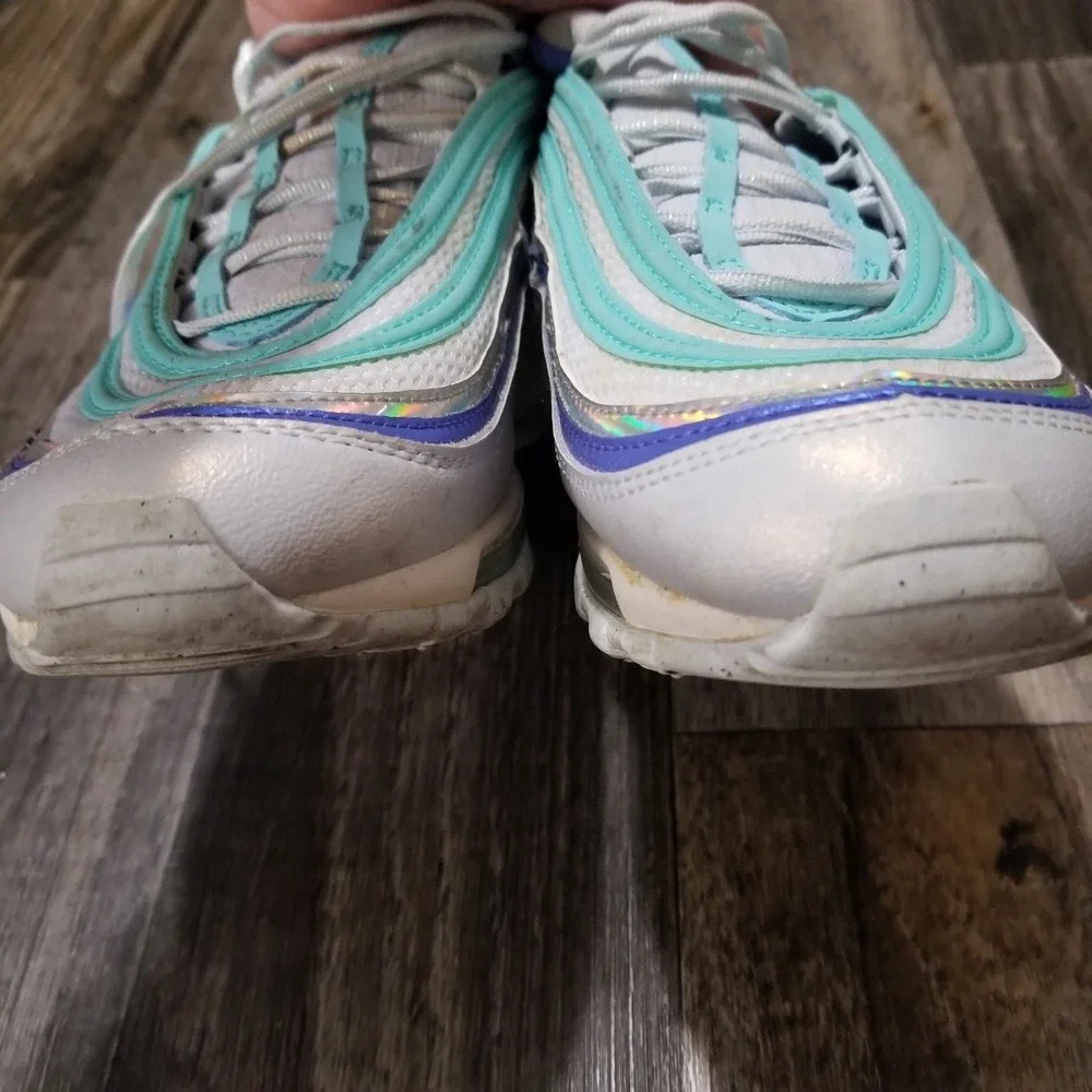 Nike Air Max 97 Youth 6.5 Aura Sapphire Aurora Green Blue Shoes